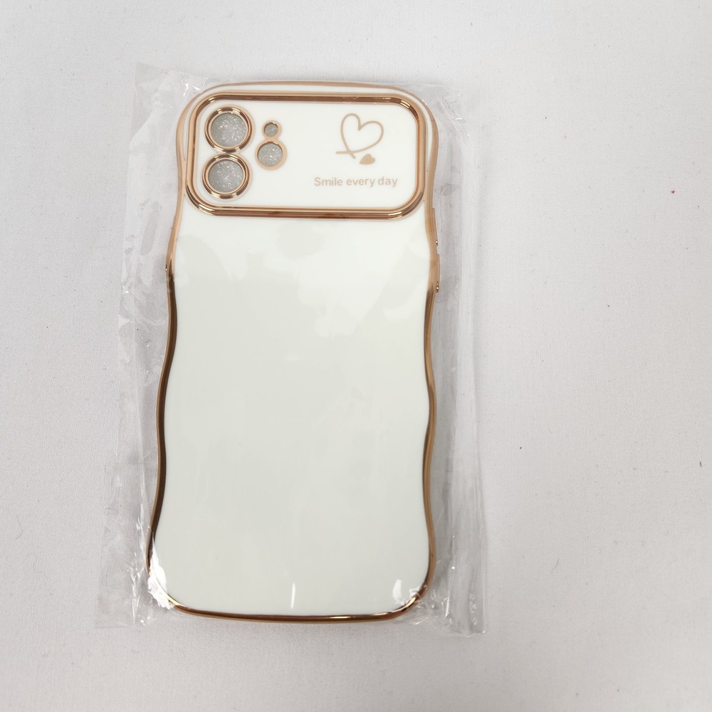 For iPhone 16 15 14 13 12 11 Pro Max Shockproof Soft Wave Frame Curly Shape Case